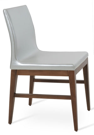 Soho Concept Polo Wood Dining Chair - Elegant Italian Design With Flexible Back, Camira Fabric, 10-year Warranty Walnut  Soho-concept-dining-chair-05658