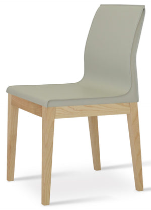 Soho Concept Polo Wood Dining Chair - Stylish Bonded Leather Seat In Walnut Brown For Modern Dining Spaces Natural,Ash  Soho-concept-dining-chair-05639