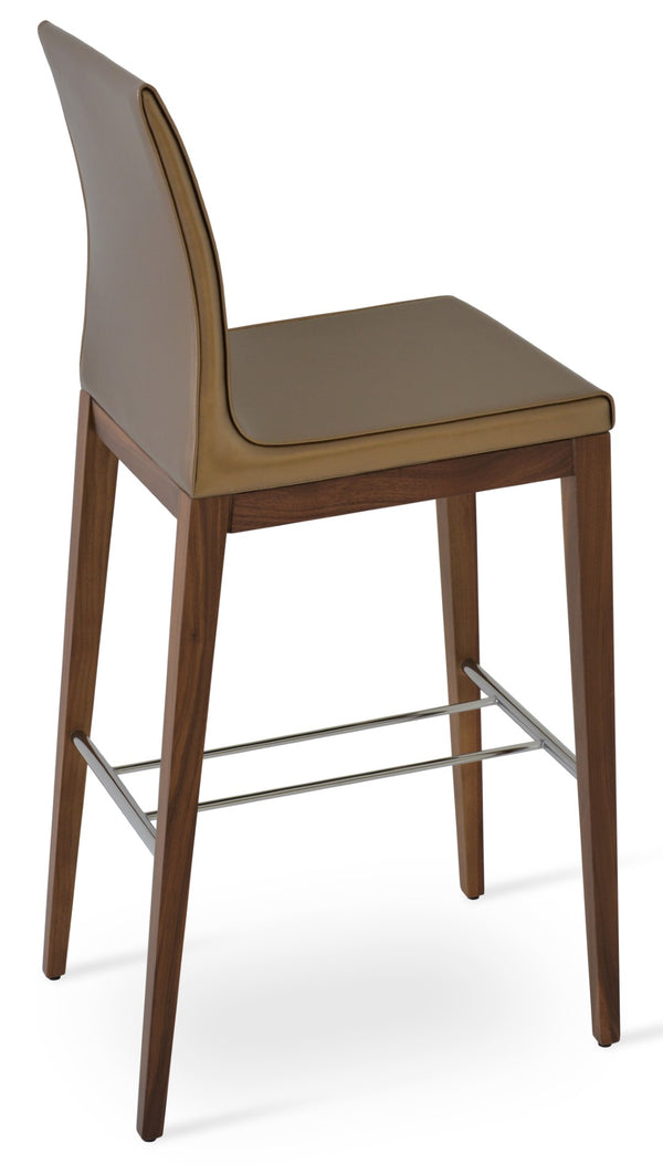 Soho Concept Polo Wood Barstools & Counterstools – Elegant Upholstery, Solid Walnut Base, 10-year Guarantee! Walnut,Gold  Soho-concept-dining-chair-09715