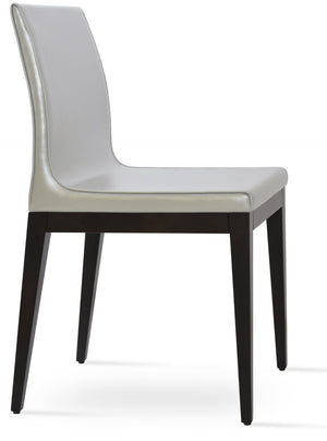 Soho Concept Polo Wood Dining Chair - Elegant Italian Design With Flexible Back, Camira Fabric, 10-year Warranty Silver  Soho-concept-dining-chair-05651