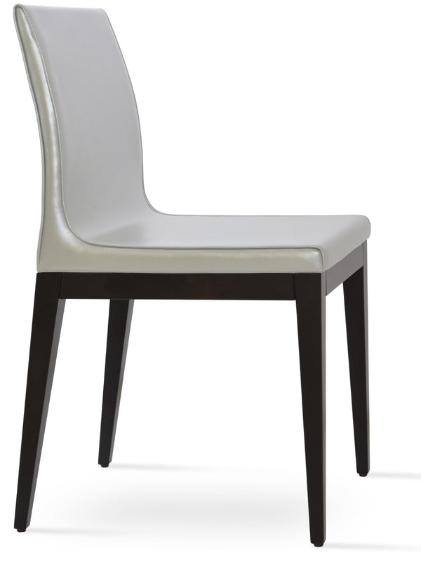 Soho Concept Polo Wood Dining Chair - Elegant Italian Design With Flexible Back, Camira Fabric, 10-year Warranty Silver  Soho-concept-dining-chair-05651