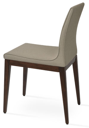 Soho Concept Polo Wood Dining Chair - Elegant Italian Design With Flexible Back, Camira Fabric, 10-year Warranty Walnut,Beige  Soho-concept-dining-chair-05649