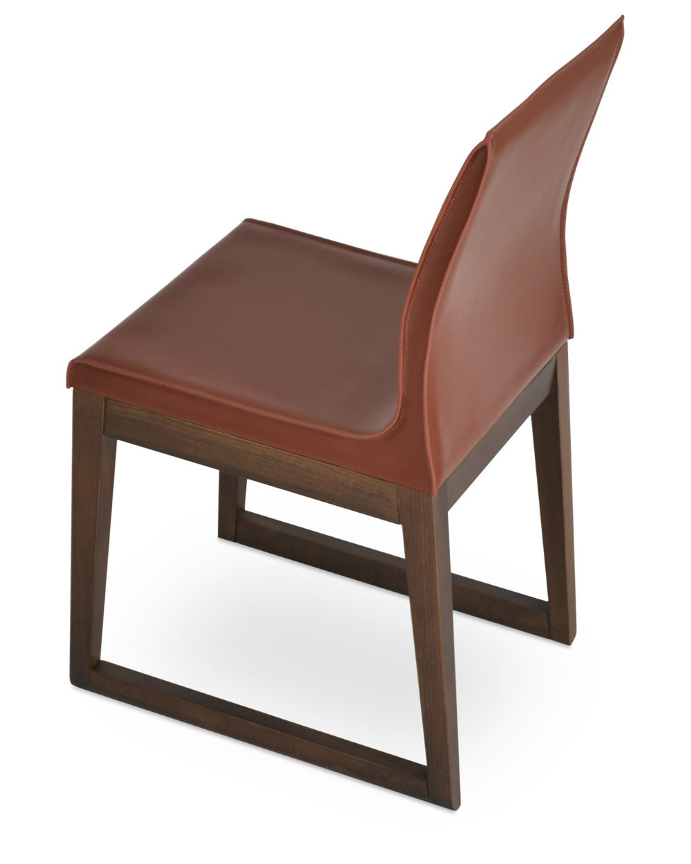 Soho Concept Polo Wood Dining Chair - Stylish Bonded Leather Seat In Walnut Brown For Modern Dining Spaces Walnut,Grey  Soho-concept-dining-chair-05554