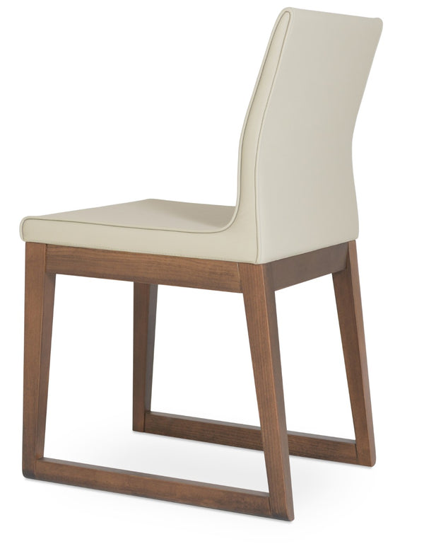 Soho Concept Polo Wood Dining Chair - Elegant Italian Design With Flexible Back, Camira Fabric, 10-year Warranty Walnut  Soho-concept-dining-chair-05653