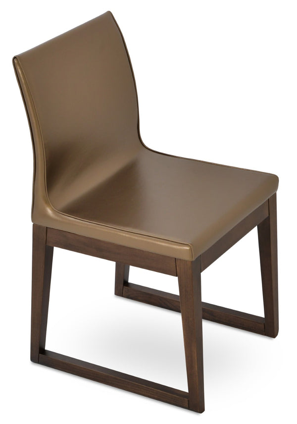 Soho Concept Polo Wood Dining Chair - Elegant Italian Design With Flexible Back, Camira Fabric, 10-year Warranty Gold  Soho-concept-dining-chair-05656