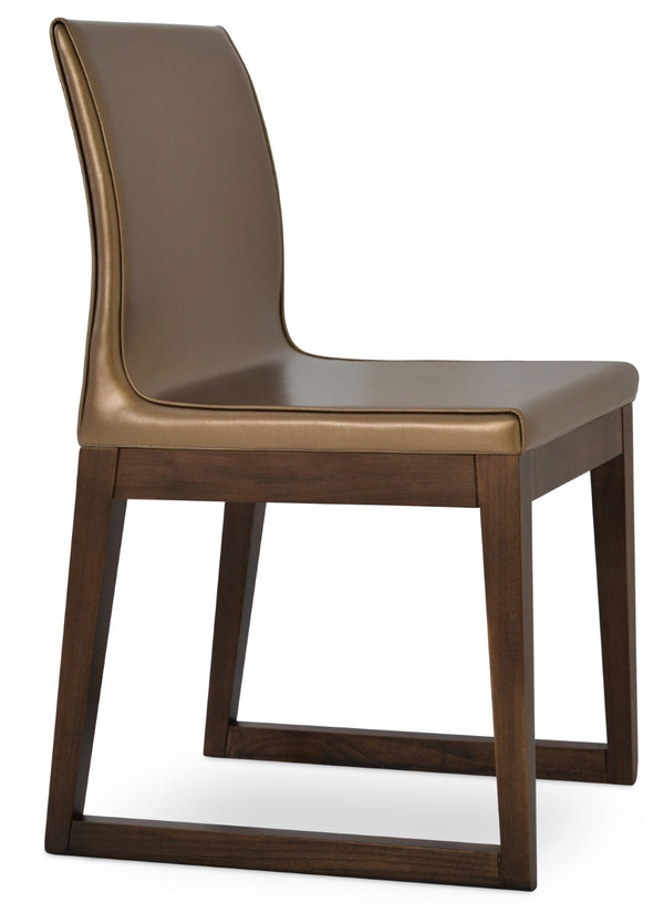 Soho Concept Polo Wood Dining Chair - Elegant Italian Design With Flexible Back, Camira Fabric, 10-year Warranty Gold  Soho-concept-dining-chair-05656