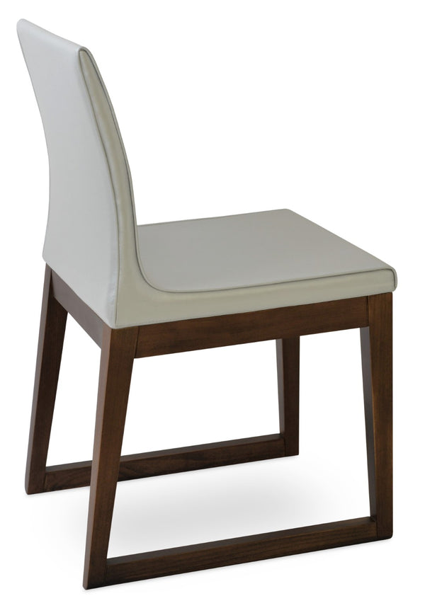 Soho Concept Polo Wood Dining Chair - Elegant Italian Design With Flexible Back, Camira Fabric, 10-year Warranty Silver  Soho-concept-dining-chair-05655