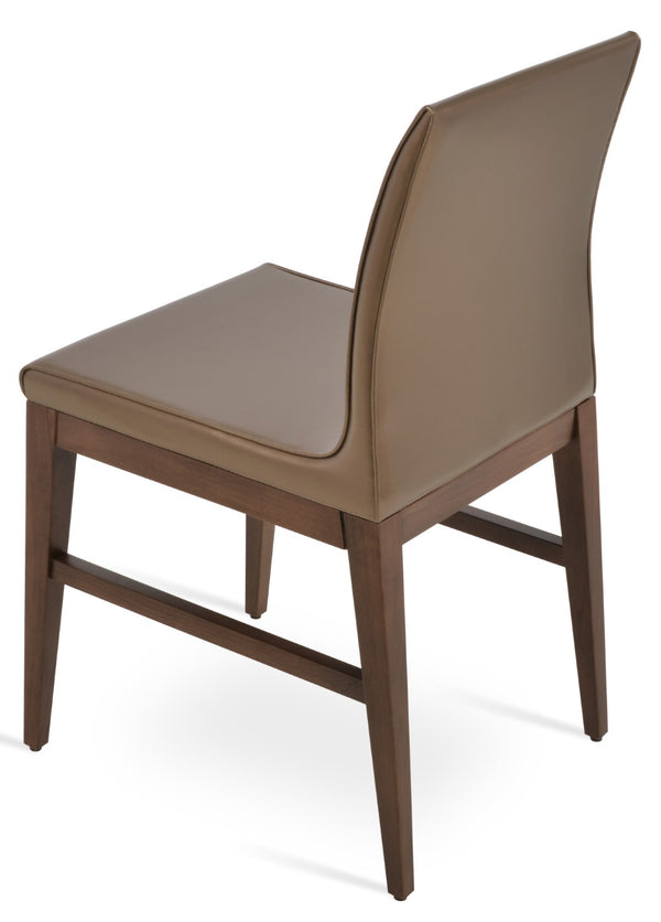 Soho Concept Polo Wood Dining Chair - Elegant Italian Design With Flexible Back, Camira Fabric, 10-year Warranty Gold,Walnut  Soho-concept-dining-chair-05638
