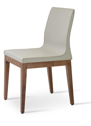 Soho Concept Polo Wood Dining Chair - Stylish Bonded Leather Seat In Walnut Brown For Modern Dining Spaces Walnut  Soho-concept-dining-chair-05664