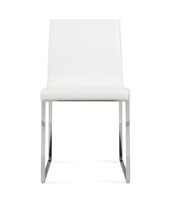 Soho Concept Polo Chair Sled Base Dining Chair - Stylish Flex Back, Durable Camira Fabric, 5-year Guarantee! Chrome,White  Soho-concept-dining-chair-05551