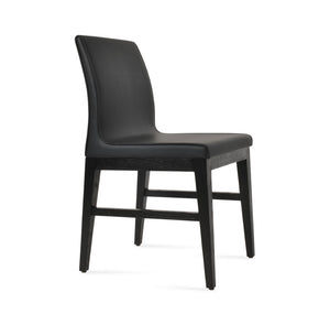 Soho Concept Polo Wood Dining Chair - Elegant Italian Design With Flexible Back, Camira Fabric, 10-year Warranty Ash,Black  Soho-concept-dining-chair-05540