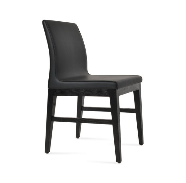Soho Concept Polo Wood Dining Chair - Elegant Italian Design With Flexible Back, Camira Fabric, 10-year Warranty Ash,Black  Soho-concept-dining-chair-05540