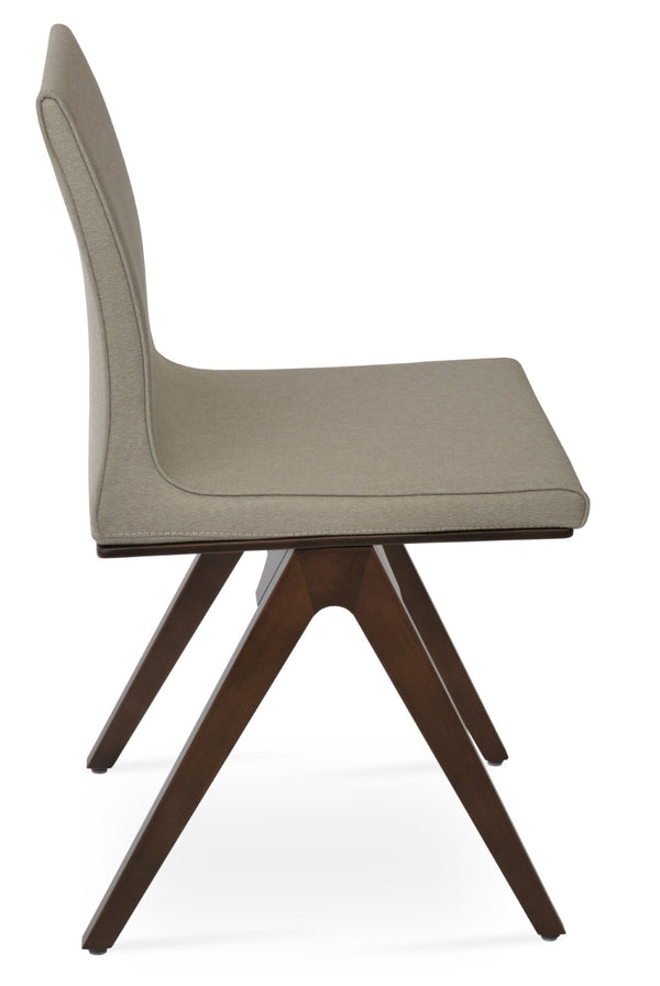 Soho Concept Polo Fino Wood Dining Chair With Camira Era Fabric - 10-year Guarantee, Elegant Walnut Finish Walnut,Beige  Soho-concept-dining-chair-05565