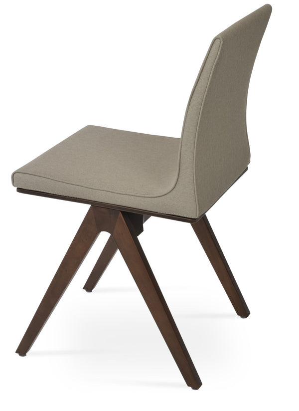 Soho Concept Polo Fino Wood Dining Chair With Camira Era Fabric - 10-year Guarantee, Elegant Walnut Finish Walnut,Beige  Soho-concept-dining-chair-05565