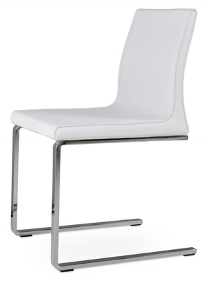 Soho Concept Polo Flat Chair - Stylish Dining Chair With Flexible Back, Camira Era Fabric, 10-year Guarantee, White White  Soho-concept-dining-chair-05567