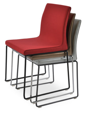 Soho Concept Polo Wire Stackable Dining Chair - Flexible Back, Brass & Beige, Durable Camira Era Fabric, 10 Year Guarantee   Soho-concept-dining-chair-05629