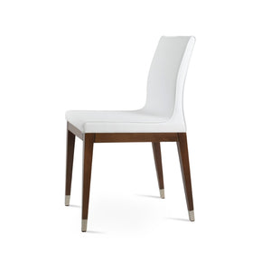 Soho Concept Polo Wood Dining Chair - Elegant Italian Design With Flexible Back, Camira Fabric, 10-year Warranty Walnut,Chrome,White  Soho-concept-dining-chair-05643