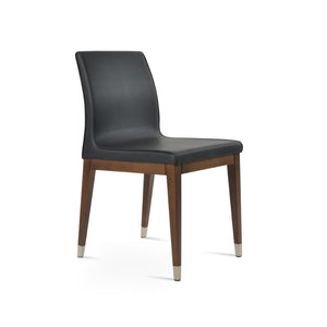 Soho Concept Polo Wood Dining Chair - Elegant Italian Design With Flexible Back, Camira Fabric, 10-year Warranty Walnut,Chrome,Black  Soho-concept-dining-chair-05645