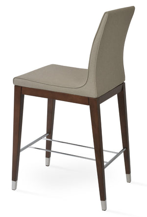 Soho Concept Polo Wood Barstools & Counterstools – Elegant Upholstery, Solid Walnut Base, 10-year Guarantee! Walnut,Beige  Soho-concept-dining-chair-09702