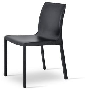 Soho Concept Solid Steel Dining Chair - Elegant Black Paint Or Chrome Finish With Durable Boucle, Velvet, Nubuck Fabrics Black  Soho-concept-dining-chair-05581