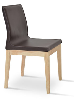 Soho Concept Polo Wood Dining Chair - Stylish Bonded Leather Seat In Walnut Brown For Modern Dining Spaces Ash,Brown  Soho-concept-dining-chair-05640