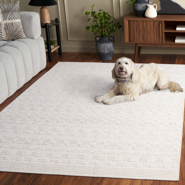 Safavieh Paros Geometric Ivory Polypropylene Runner Rug for Hallways and Entryways 5'-3" x 7'-6" POS112A-5