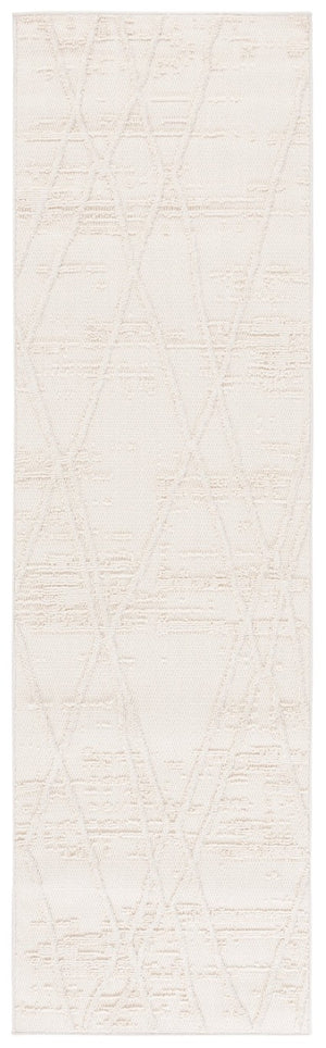 Safavieh Paros Ivory Geometric Runner Power Loomed Polypropylene Rug for Modern Hallways 2'-3" x 8'-0" POS114A-28
