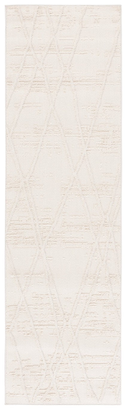 Safavieh Paros Ivory Geometric Runner Power Loomed Polypropylene Rug for Modern Hallways 2'-3" x 8'-0" POS114A-28