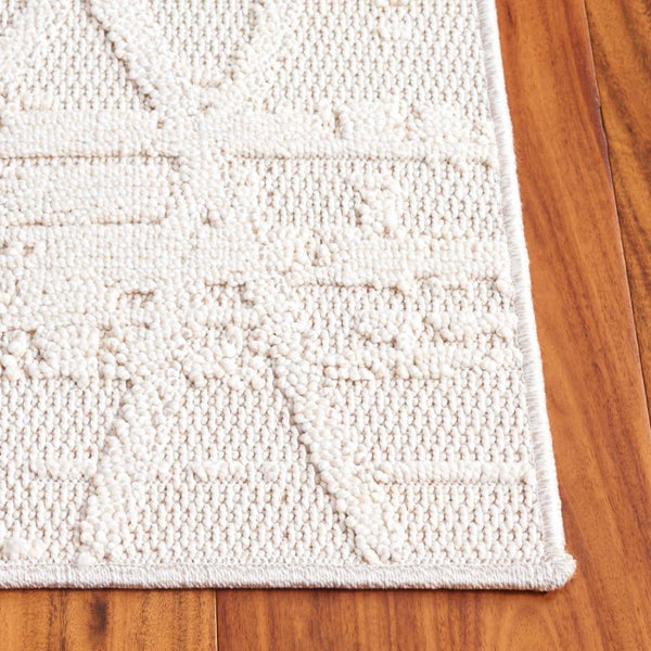 Safavieh Paros Ivory Geometric Runner Power Loomed Polypropylene Rug for Modern Hallways 4'-0" x 6'-0" POS114A-4