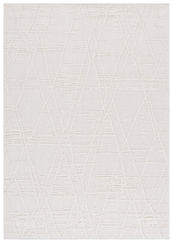 Safavieh Paros Ivory Geometric Runner Power Loomed Polypropylene Rug for Modern Hallways 6'-7" x 8'-7" POS114A-6