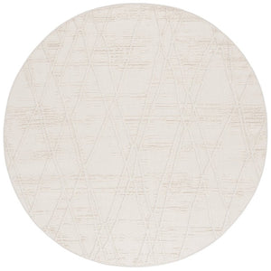 Safavieh Paros Ivory Geometric Runner Power Loomed Polypropylene Rug for Modern Hallways 6'-7" x 6'-7" (Round) POS114A-7R