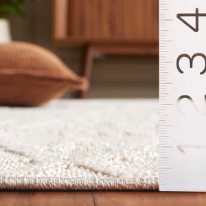 Safavieh Paros Ivory Geometric Runner Power Loomed Polypropylene Rug for Modern Hallways 8'-0" x 10'-0" POS114A-8