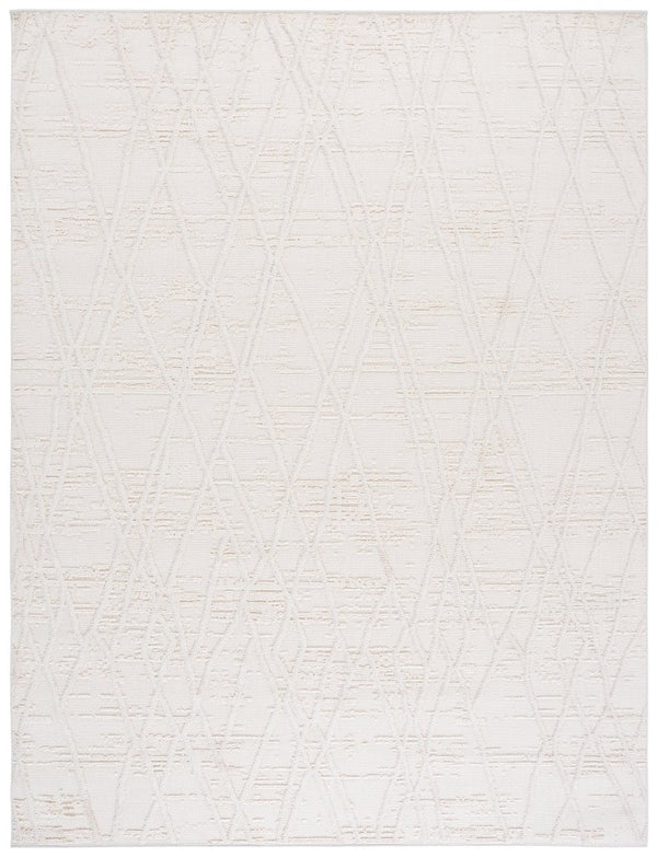 Safavieh Paros Ivory Geometric Runner Power Loomed Polypropylene Rug for Modern Hallways 9'-0" x 12'-0" POS114A-9