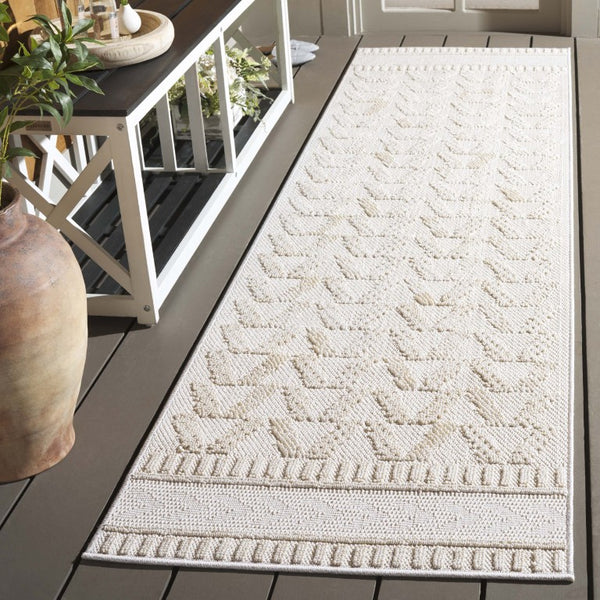 Safavieh Paros Ivory Geometric Runner Rug Power Loomed Polypropylene for Hallways and Entryways Off-White 2'-3" x 8'-0" POS116A-28