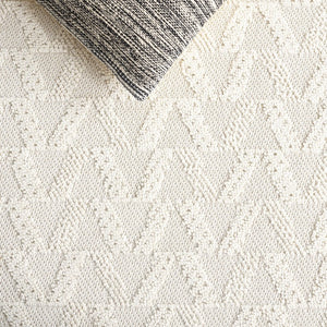 Safavieh Paros Ivory Geometric Runner Rug Power Loomed Polypropylene for Hallways and Entryways Off-White 5'-3" x 7'-6" POS116A-5