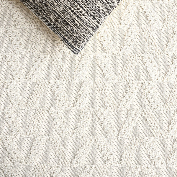 Safavieh Paros Ivory Geometric Runner Rug Power Loomed Polypropylene for Hallways and Entryways Off-White 5'-3" x 7'-6" POS116A-5