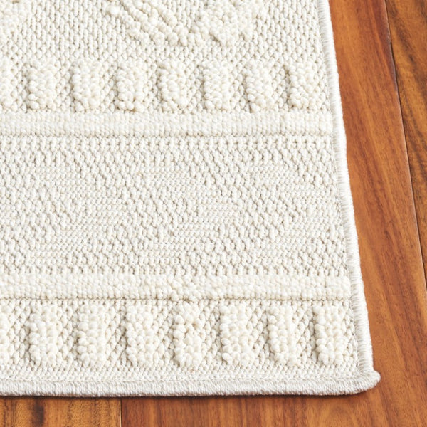 Safavieh Paros Ivory Geometric Runner Rug Power Loomed Polypropylene for Hallways and Entryways Off-White 5'-3" x 7'-6" POS116A-5