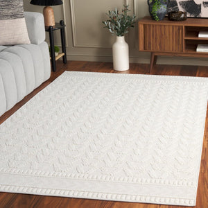 Safavieh Paros Ivory Geometric Runner Rug Power Loomed Polypropylene for Hallways and Entryways Off-White 5'-3" x 7'-6" POS116A-5