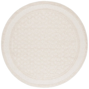 Safavieh Paros Ivory Geometric Runner Rug Power Loomed Polypropylene for Hallways and Entryways Off-White 6'-7" x 6'-7" - Round POS116A-7R