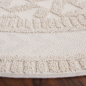Safavieh Paros Ivory Geometric Runner Rug Power Loomed Polypropylene for Hallways and Entryways Off-White 6'-7" x 6'-7" - Round POS116A-7R