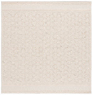 Safavieh Paros Ivory Geometric Runner Rug Power Loomed Polypropylene for Hallways and Entryways Off-White 6'-7" x 6'-7" - Square POS116A-7SQ