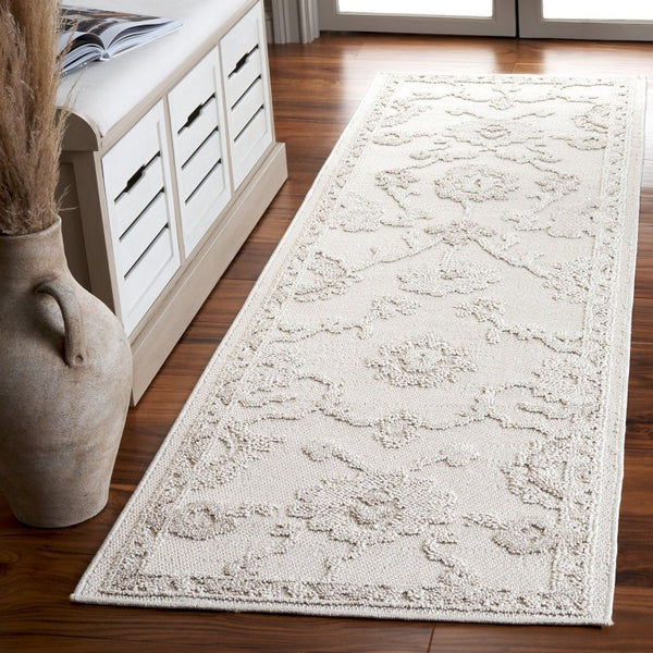 Safavieh Paros Ivory Oriental Hallway Runner Power Loomed Polypropylene Low Pile Turkish Rug 2'-3" x 8'-0" POS118A-28