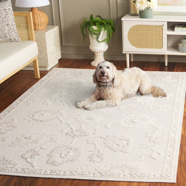 Safavieh Paros Power Loomed Ivory Polypropylene Area Rug Low Pile Neutral Living Room Floor POS118A-6