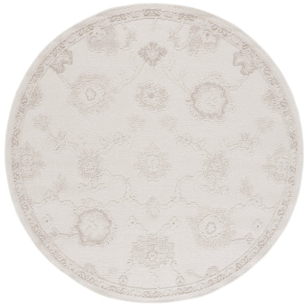 Safavieh Paros Ivory Oriental Hallway Runner Power Loomed Polypropylene Low Pile Turkish Rug 6'-7" x 6'-7" - Round POS118A-7R