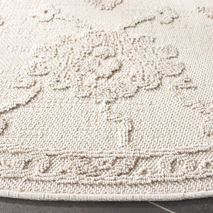 Safavieh Paros Ivory Oriental Hallway Runner Power Loomed Polypropylene Low Pile Turkish Rug 6'-7" x 6'-7" - Round POS118A-7R