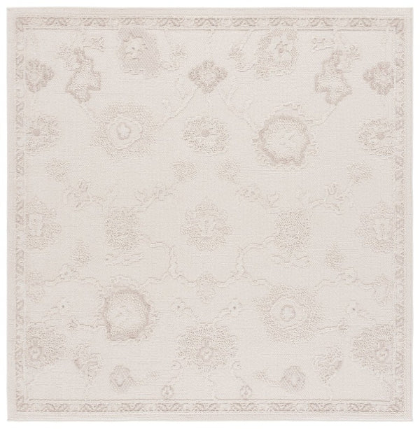 Safavieh Paros Ivory Oriental Hallway Runner Power Loomed Polypropylene Low Pile Turkish Rug 6'-7" x 6'-7" - Square POS118A-7SQ