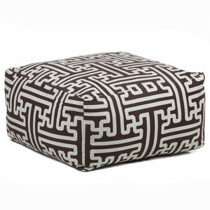 Chandra Rugs Handmade Contemporary Printed Cotton Pouf - Unique Artistry & Comfort For Stylish Home Décor Brown,Cream Outer, Cotton,Filling, Cotton Pou112