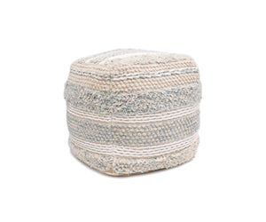 Pasargad Grandcanyon 100% Cotton Braided Pouf - Stylish Beige Accent For Any Room Décor, Handmade Beige Cotton Ppf-176-1