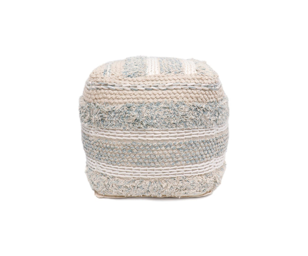 Pasargad Grandcanyon 100% Cotton Braided Pouf - Stylish Beige Accent For Any Room Décor, Handmade Beige Cotton Ppf-176-1