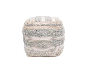 Pasargad Grandcanyon 100% Cotton Braided Pouf - Stylish Beige Accent For Any Room Décor, Handmade Beige Cotton Ppf-176-1